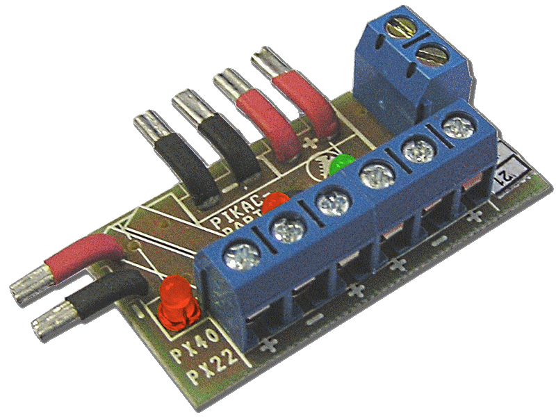 PX-22-0502 - модуль расширения питания с защитами 0,5 А и 0,35 А на 4 выхода